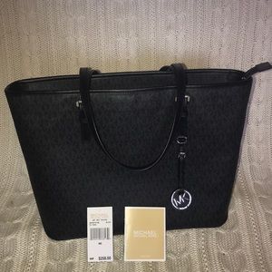 Black Michael Kors Large Momogram Tote bag